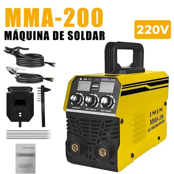 Máquina de Solda Inversora MMA 200 IGBT 110V/220V Portátil Profissional