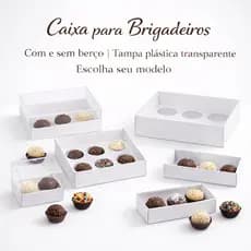Embalagens para Brigadeiro com Tampa Transparente 1 a 12 Doces | Com e Sem Berço | Variações
