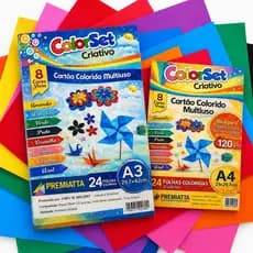 Kit Papel A4 A3 Colorido Kraft Fluorescente 75g 100g 120g 180g Criativo Para Impressão Artesanato e Convites