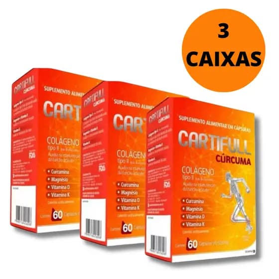 Colágeno Tipo 2 com Cúrcuma 500mg Cápsulas Suplemento Cartifull