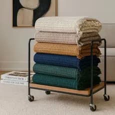 Manta Algodão Piquet Boho 2,10X1,50m – Grande, Decorativa e com Franjas Elegantes