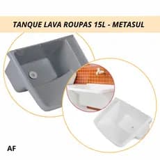 Completo Tanque Lava Roupas 15 Litros Sifão e Engate Ralo p/ Pia Lavanderia Tanquinho resistente