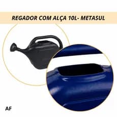 Regador 10 Litros Plástico Metasul com Bico e Alça para Quintais Jardinagem Canteiros e Chaveirinhos