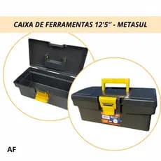 Caixa de Ferramentas 12,5 Maleta Metasul Tampa Organizadora Baú Oficina Pedreiro Mecânico Pesca
