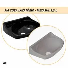 Conjunto Metasul Lavatório Cuba Pia + Engate + Sifão 5,5 Litros para Lavado, Banheiro, Salão e Casa