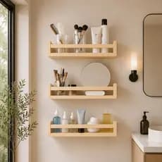 Kit 3 Prateleiras Decorativas de Parede – Nichos Organizadores para Livros, e Porta Temperos | Moderno e Versátil