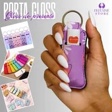 Chaveiro Porta Gloss Batom Lip Balm Neoprene Bolsa Mochila Porta Maquiagem Feminino Decorativo