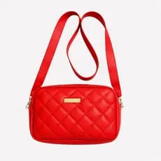 Bolsa Transversal Sport Feminina Matelassê Vermelha Casual Moderna