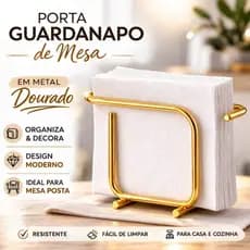 Porta Guardanapo de Mesa em Metal e Organizador de Mesa Posta