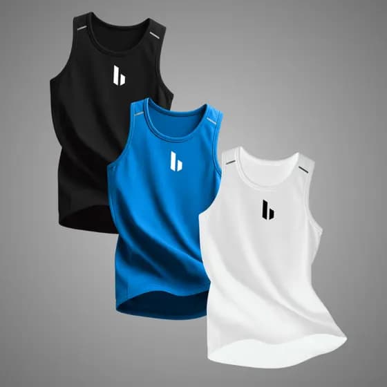 KIT PROMOÇÃO 3 Regatas DryFit Masculinas Sem Manga Dryfitness, leve, esportiva, academia