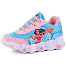Tênis Infantil Menina Moana Modinha Com Led Pisou Piscou Super Confortável Divertido