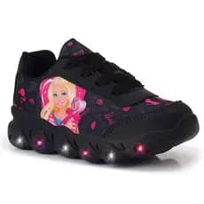 Tênis Infantil Menina Barbie Com Led Super Macio e Leve