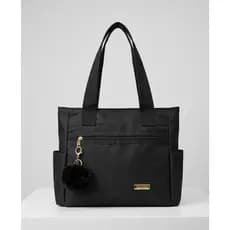 Bolsa De Ombro Feminina Grande Tipo Sacola Universitária Material Reforçado Com Opção a Pompom