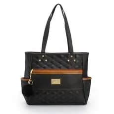Bolsa Feminina Sacola Grande de Ombro em Couro com Espaço Amplo + Chaveiro Pompom