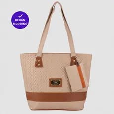 Bolsa Feminina Media De Ombro Média Corino Sintético Forrada + Chaveiro Pompom Ou Carteira