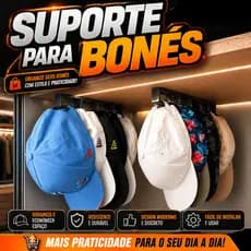 Suporte Expositor Organizador Para Pendurar Bonés e Acessórios Com Dupla Face 3M