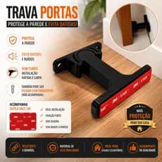 Trava Para Porta Prendedor Fixador Sem Furo Porta De Vidro e Madeira Com Dupla Face