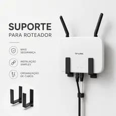 Suporte para Roteador e Modem de Parede Sem Furo com Fita 3M Universal Organizador WiFi Adesivo