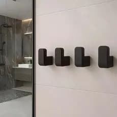 kit de Gancho de Parede Retangular Arredondado Suporte Para Pendurar Pano Toalha Multiuso Com Dupla Face