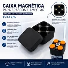 Caixa Porta Ampola 3ml a 5ml Organizadora 5 Porta Frascos Ampolas Guarda Vacinas e Injeções