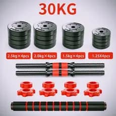 Jogo de Halteres kit Aço Emborrachado 30kg - Treino