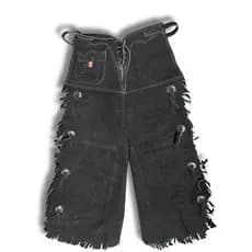 Calça de Couro Camurça Especial Aberta