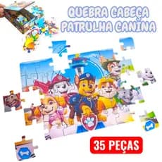 Quebra-Cabeça Jogo Infantil Educacional Pedagógico 35 peças - Patrulha Canina - COM CAIXA PARA GUARDAR