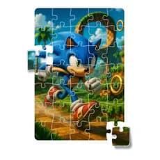 Quebra-Cabeça Jogo Infantil Educacional Pedagógico 35 peças - Sonic - COM CAIXA PARA GUARDAR