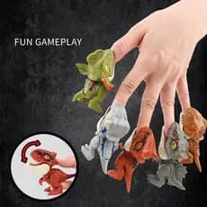 【Novidade】KIT 4 Finger Dinossauro Mordedor-Modelo Móvel De Brinquedo Realista