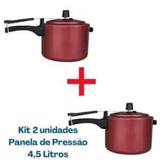 Panela Pressão Kit com 2 panelas de Pressão 4,5 litros - Antiaderente