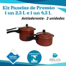 Conjunto de Panelas de Pressão 2,5 Litros e  4,5 Litros – Antiaderente