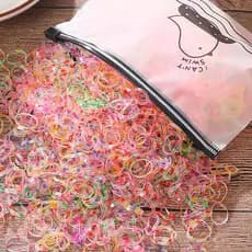 2000 Elásticos de Cabelo Coloridos Transparentes – Resistentes, Não Danificam, Ideais para Tranças e Penteados