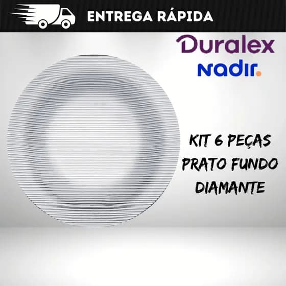Kit 6 Pratos Fundos Duralex Diamante -  Nadir