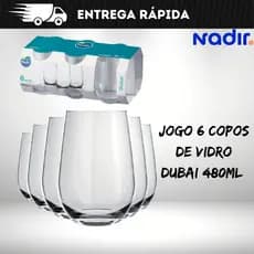Jogo De Copos De Vidro Com 6 peças 480ml - Dubai Nadir