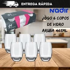 Jogo De Copos De Vidro Com 6 peças 465ml - Aruba Nadir