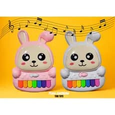 Teclado Musical Coelho Coelhinho Piano Interativo Com 6 Funções Brinquedo Infantil Educativo
