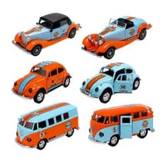 Carrinho De Fricção Modelo Kombi Em Miniatura De Ferro Colecionável Fusca Gulf