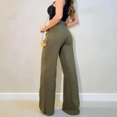MODA LUA Calça em Linho Corte Reto 00591