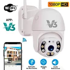 Camera Ip A8 V3 Wifi FullHD Externa Sensor De Movimento Ptz Speed Dome a Prova Agua Zoom e 2 Antenas