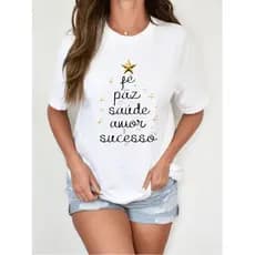 Camiseta Unissex Casual Reveillon algodão estampada  Fio 30.1 Estilosa e moderna