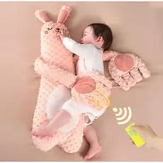 Boneco Almofada de Massagem Calmante para Bebê - Térmica, Patting & Música c/ Controle Remoto - Sono Tranquilo e Seguro