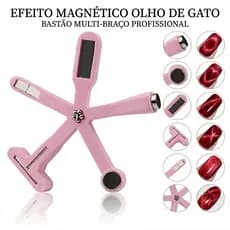 Caneta Ímã Magnética Unhas Gel Efeito Olho de Gato 6 em 1 - Bastão Multifuncional Manicure Profissional Design Versátil