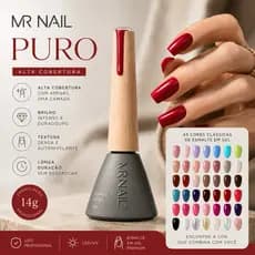 Esmalte em Gel MR NAIL 14g UV/LED Alta Cobertura Profissional 43 Cores Premium