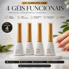 Kit 4 Géis Preparadores MR  Unhas Profissionais | Desidratador Ultrabond Gel Fortalecedor Top Coat Alto Brilho Blindado