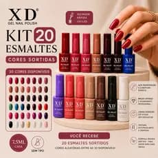 Kit 20 Esmaltes em Gel XD UV/LED 7,5ml | Cores Sortidas | Alta Pigmentação | Secagem Rápida