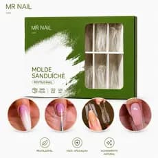 Molde F1 Sanduíche MR NAIL 240 Peças Reutilizável | Para Alongamento em Gel, Polygel e Fibra | Molde Superior e Inferior