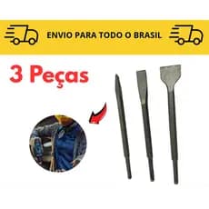 Kit 3 SDS  Brocas encaixe / Rompedor / Impacto Ponteiro / Talhadeira / Martelete