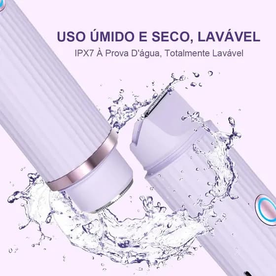 Depilador Eletrico Feminino Recarregável Removedor De Pelos Navalha Dupla