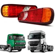 KIT 02 SINALEIRAS TRASEIRAS DE LED 35CM 12-24V LANTERNA, FREIO, VIGIA, SETA E RÉ  Caminhão Carretinha Universal