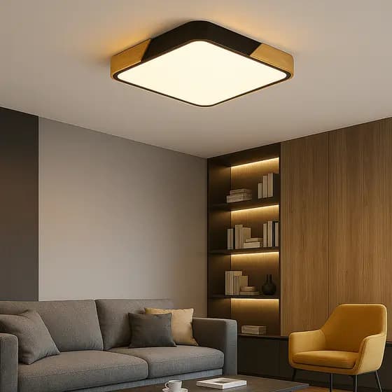 Lustre De Teto Plafon Sobrepor Grande 40cm Moderno Cozinha Dourado 3 Cores Bambu Estilo Industrial